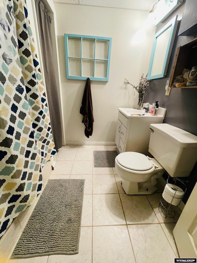 1328 Canyon Ct, Kemmerer, WY 83101 - bathroom featuring vanity, tile patterned flooring, and a shower with curtain
