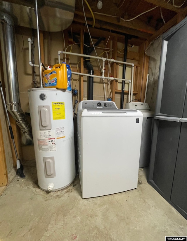 1328 Canyon Ct, Kemmerer, WY 83101 - utilities with washer / clothes dryer and electric water heater