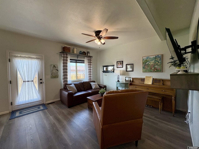 1261 Meadow Ln, Douglas, WY 82633 - living area featuring a ceiling fan and wood finished floors