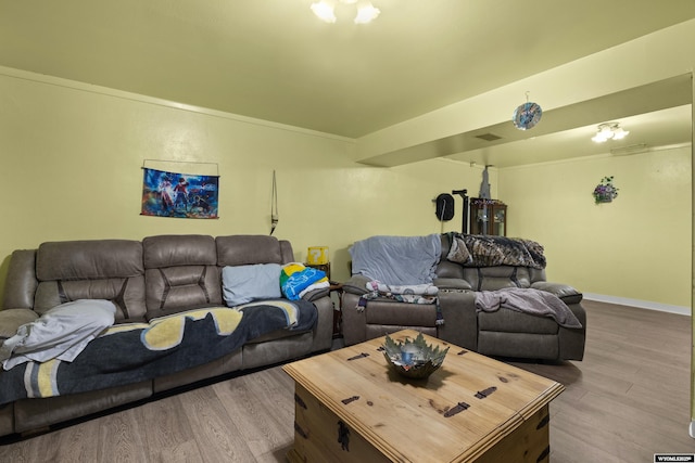 1831 Glendale Ave, Casper, WY 82601 - living room featuring wood finished floors and ornamental molding