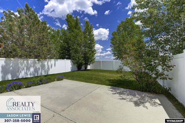 3477 Trappers Trl, Casper, WY 82604 - fenced backyard featuring a patio