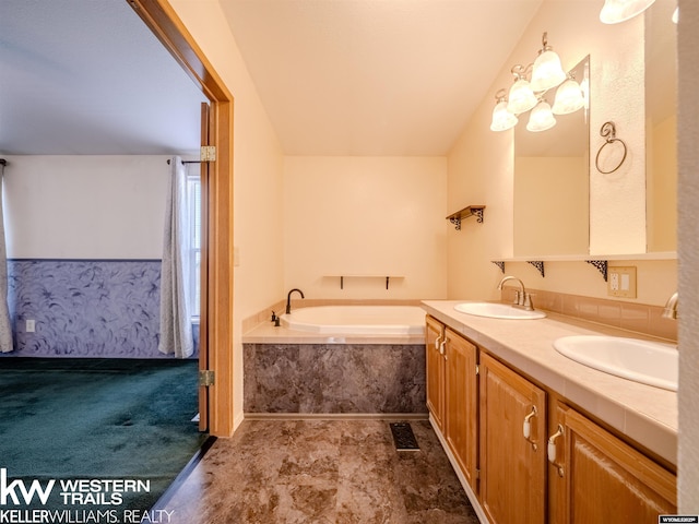 7459 Geary Dome Rd, Evansville, WY 82636 - full bath with double vanity and a garden tub