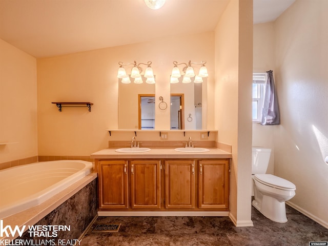 7459 Geary Dome Rd, Evansville, WY 82636 - full bathroom featuring double vanity and a garden tub