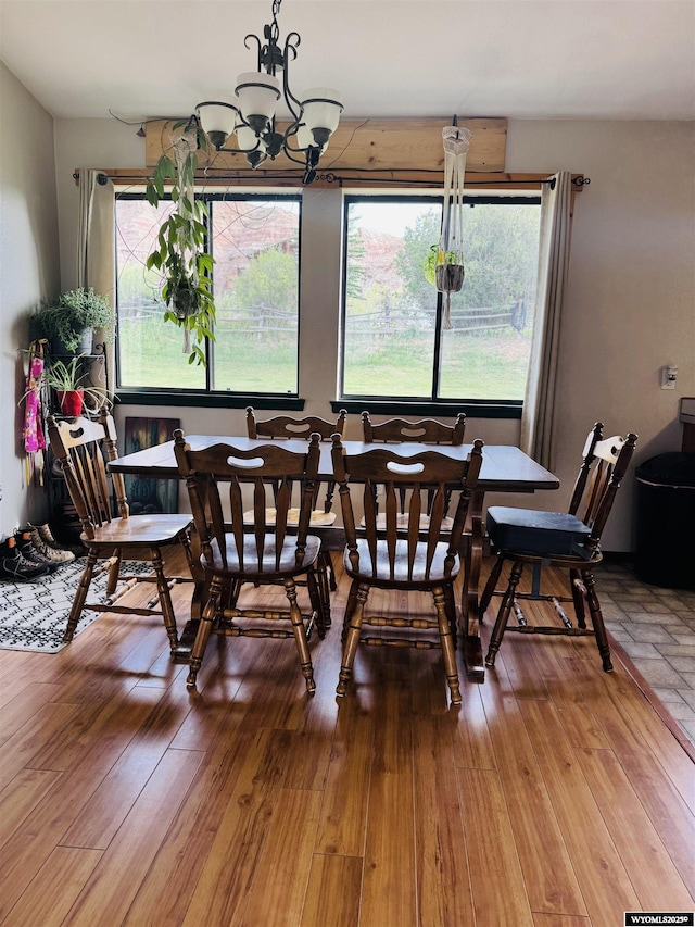 1512 Highview Dr, Dubois, WY 82513 - dining room with a chandelier and wood finished floors