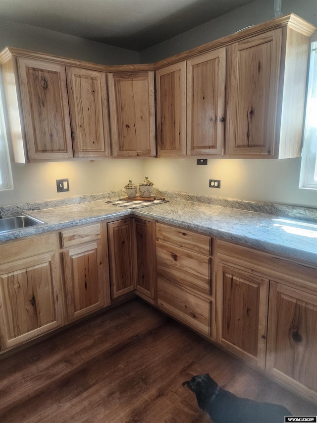828 Fort St, Buffalo, WY 82834 - kitchen with a sink and dark wood-style floors