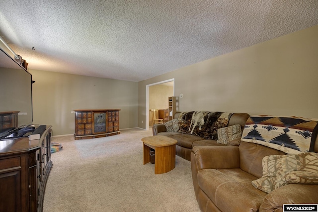 2203 W 42nd St, Casper, WY 82604 - carpeted living area with a textured ceiling and a dry bar