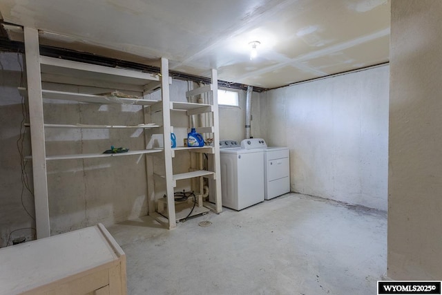 1220 Bon Ave, Casper, WY 82609 - below grade area featuring separate washer and dryer