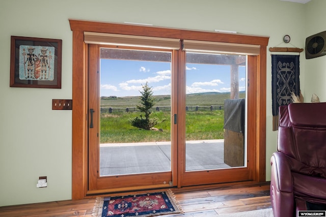 966 Mill Creek Rd, Evanston, WY 82930 - entryway with plenty of natural light, wood finished floors, and a view of rural / pastoral area