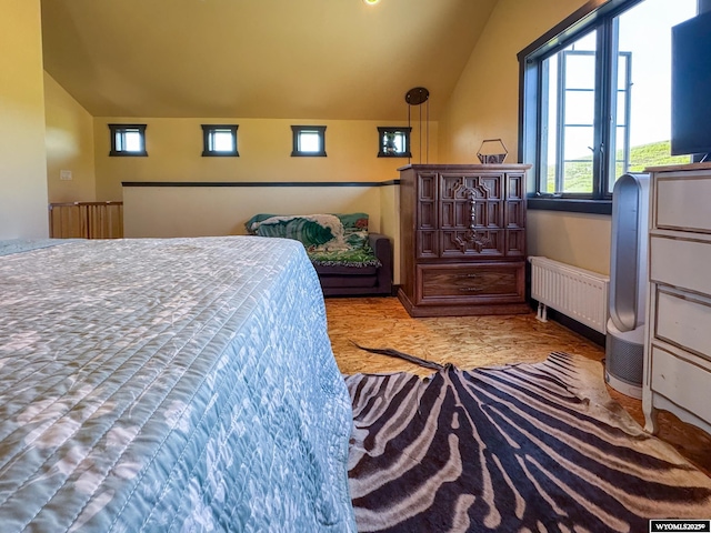 18 Lewis Dr, Lander, WY 82520 - bedroom with lofted ceiling and radiator