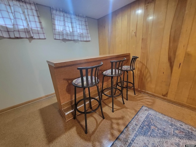 1031 Mckinley Ave, Rock Springs, WY 82901 - indoor dry bar with wood walls and carpet flooring