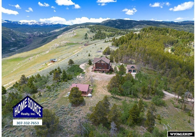 11 Heather Ln, Lander, WY 82520 - aerial view of property and surrounding area with a mountainous background