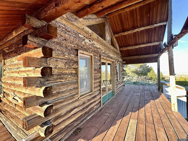 11 Heather Ln, Lander, WY 82520 - wooden terrace with french doors