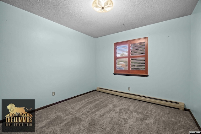 3710 Arroyo Dr, Casper, WY 82604 - carpeted empty room with baseboard heating and a textured ceiling