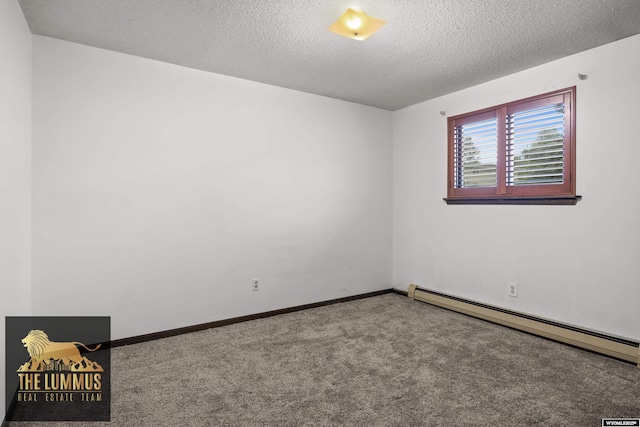 3710 Arroyo Dr, Casper, WY 82604 - carpeted empty room with a baseboard heating unit and a textured ceiling