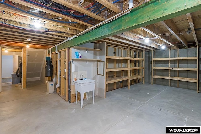 2215 Silver Creek Dr, Rock Springs, WY 82901 - unfinished basement with a central vacuum unit