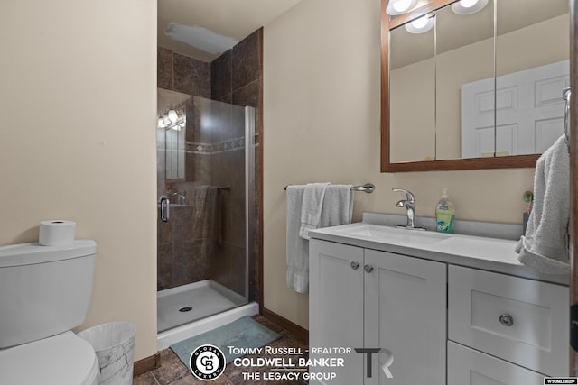 1728 James, Casper, WY 82601 - full bath with a shower stall, vanity, and tile patterned floors