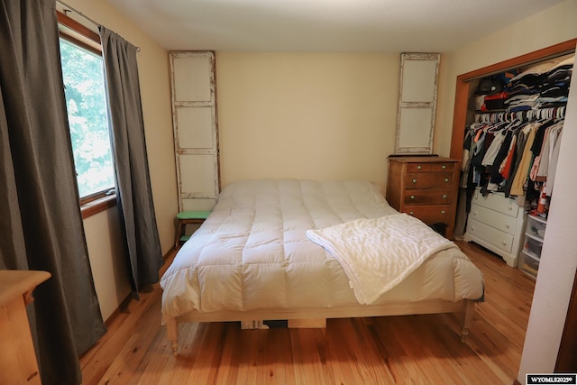 609 Klondike Dr, Buffalo, WY 82834 - bedroom with light wood-style flooring and a closet