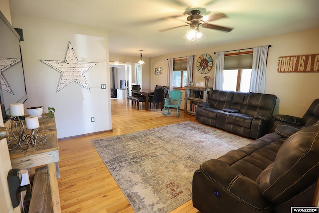 609 Klondike Dr, Buffalo, WY 82834 - living area featuring ceiling fan and wood finished floors
