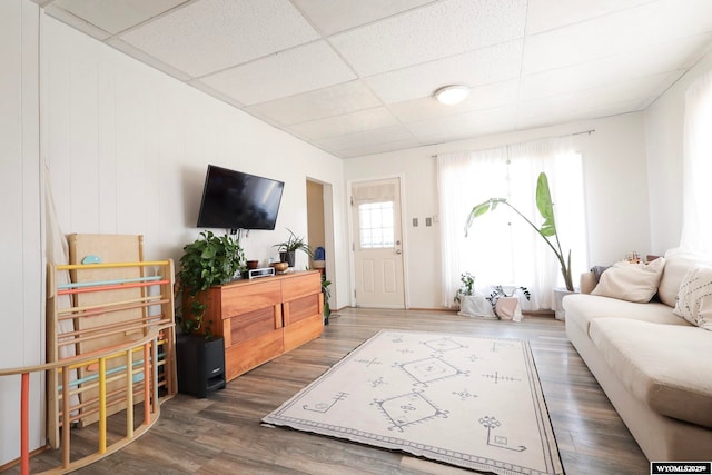 1435 Main St, Evanston, WY 82930 - living room with a paneled ceiling and wood finished floors