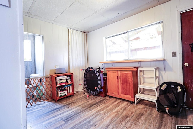 1435 Main St, Evanston, WY 82930 - misc room featuring wood finished floors and a paneled ceiling