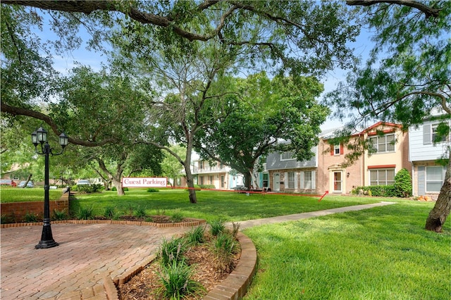 view of community featuring a yard