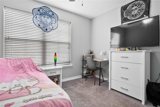 carpeted bedroom with multiple windows