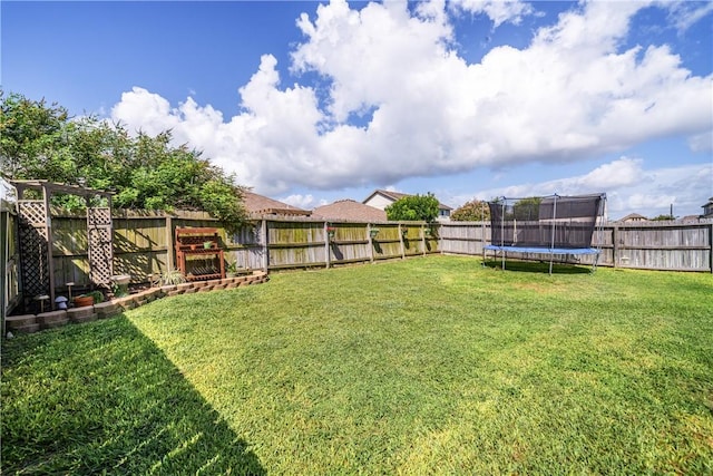 7217 Dunns Point Dr, Corpus Christi, TX 78414 - fenced backyard with a trampoline