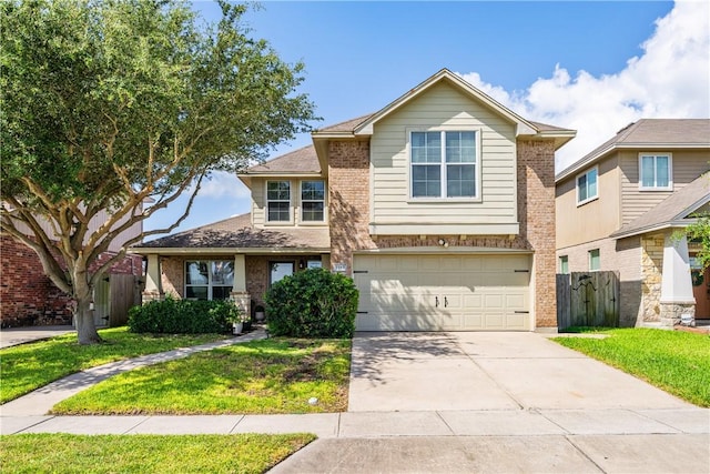 7217 Dunns Point Dr, Corpus Christi, TX 78414 - view of front facade featuring a garage, driveway, and brick siding