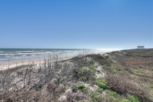 view of water feature featuring a beach view