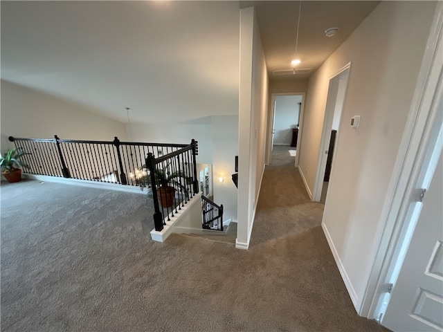 hallway with carpet flooring