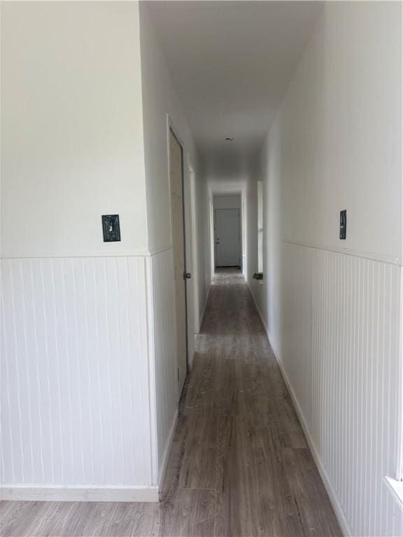 4915 Cynthia St, Corpus Christi, TX 78410 - hallway with wood finished floors and wainscoting
