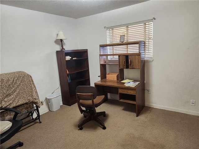 view of carpeted office space