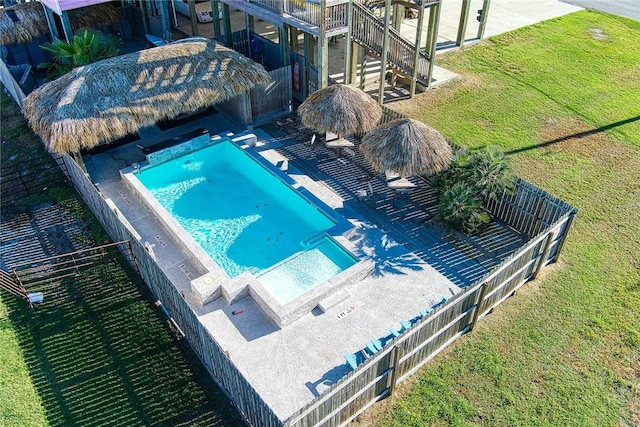 4601 Gulfbreeze Blvd Unit 1, 2, 3, 4, 5, Corpus Christi, TX 78402 - view of pool featuring a gazebo, a yard, and a patio area