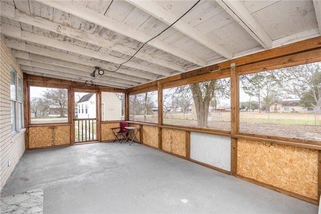 view of unfurnished sunroom