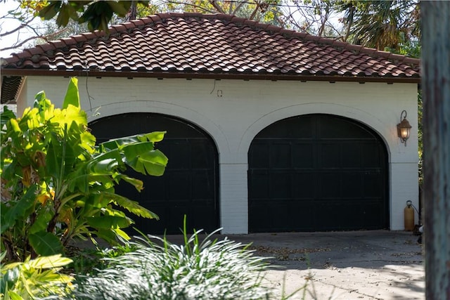 view of garage