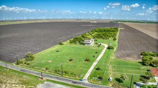 birds eye view of property featuring a rural view