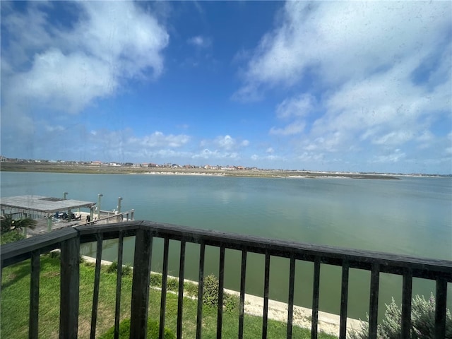 water view with a boat dock