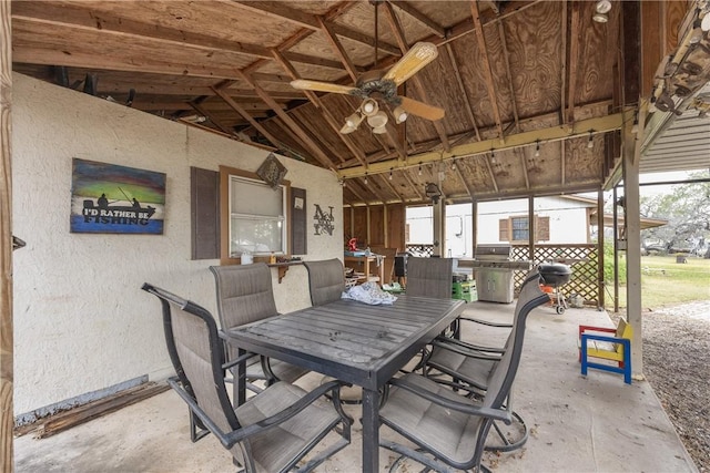 view of patio / terrace with ceiling fan