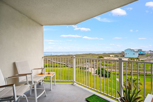 balcony with a water view