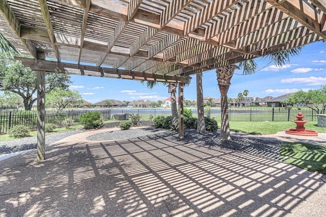 10 W Bar Le Doc Dr, Corpus Christi, TX 78414 - fenced backyard featuring a pergola, a patio area, and a residential view