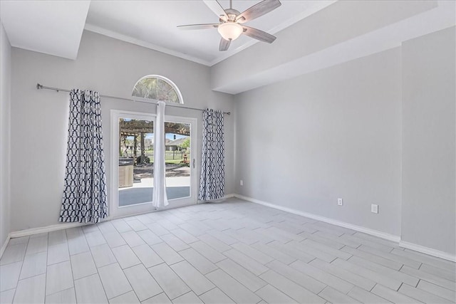 10 W Bar Le Doc Dr, Corpus Christi, TX 78414 - unfurnished room with ceiling fan and crown molding