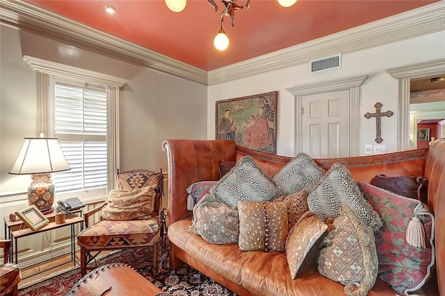 215 Oleander, Corpus Christi, TX 78404 - living area featuring ornamental molding and wood finished floors