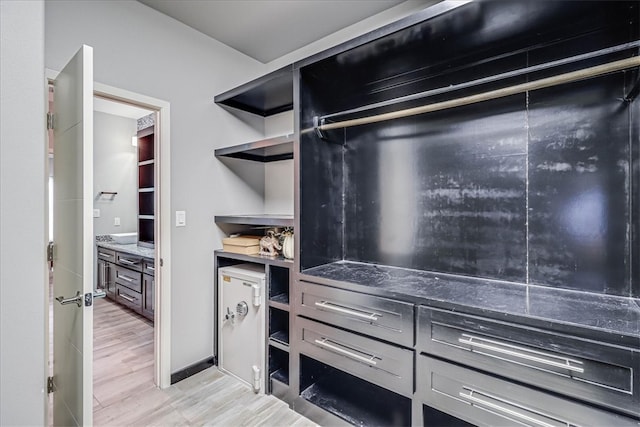 kitchen with light hardwood / wood-style floors