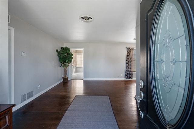 entrance foyer featuring dark hardwood / wood-style flooring