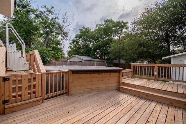 4001 Cott St, Corpus Christi, TX 78411 - wooden deck with a fenced backyard and stairs