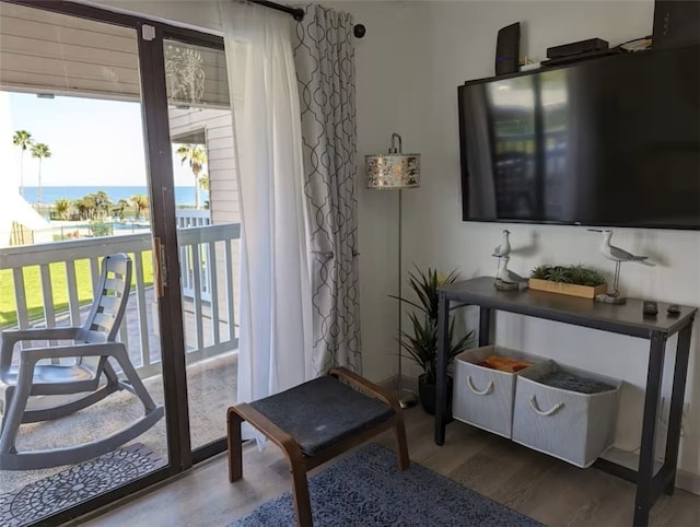 3938 Surfside Blvd Unit 3129, Corpus Christi, TX 78402 - entryway with healthy amount of natural light, wood finished floors, and baseboards