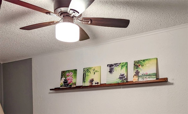 3938 Surfside Blvd Unit 3129, Corpus Christi, TX 78402 - detailed view of a ceiling fan and a textured ceiling