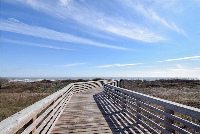 view of community featuring a water view