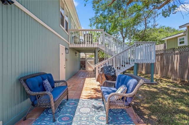 view of patio / terrace with a deck