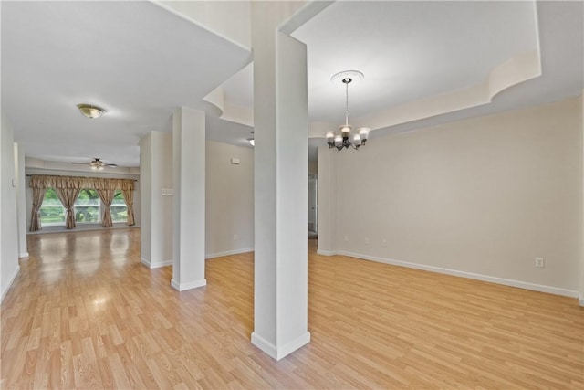 3606 Emory Dr, Corpus Christi, TX 78410 - interior space with light wood-style flooring, a chandelier, and ceiling fan